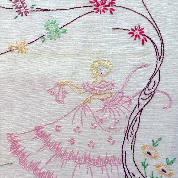 Sweet vintage table runner, approx 38” x 14.5” - Picture 6 of 9